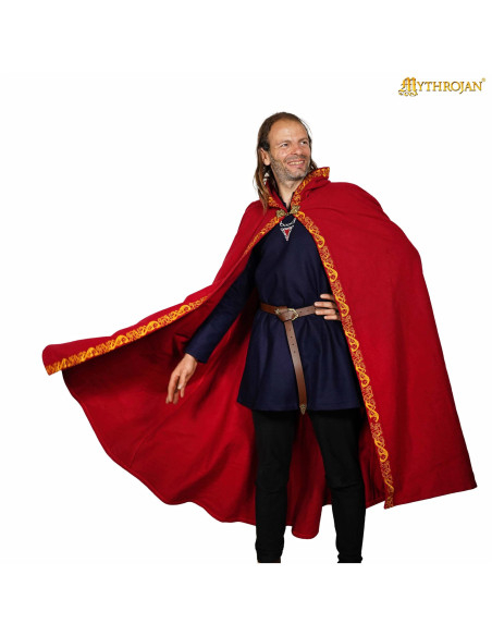 Cappa medievale in lana con bordi...