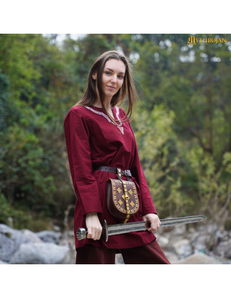 Tunica vichinga in cotone con collo...