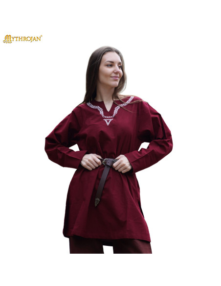 Tunica vichinga in cotone con collo...