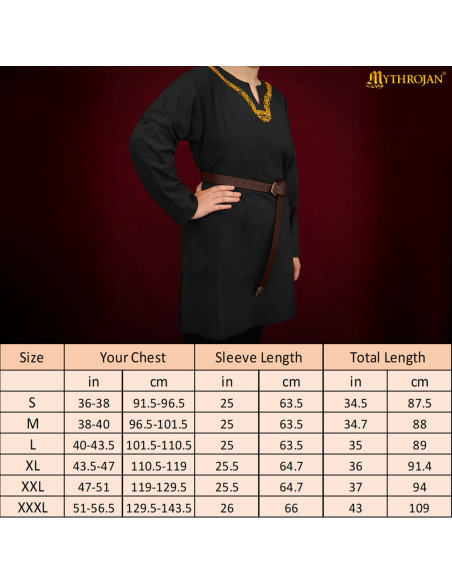 Tunica vichinga in cotone a manica...