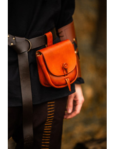 Borsa medievale in pelle modello Tilo, colore cognac
