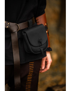Borsa medievale in pelle modello Tilo, colore nero