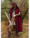 Cappa medievale in cotone modello Theves, colore bordeaux