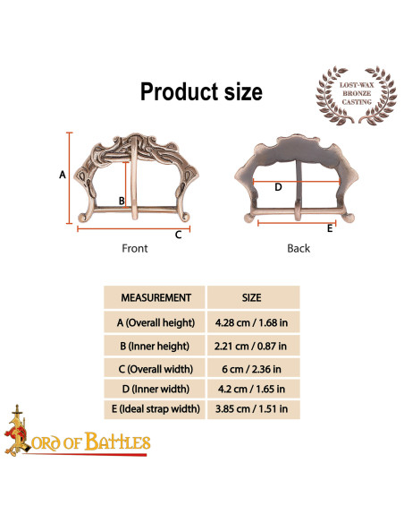 Fibbia nordica in bronzo, finitura...