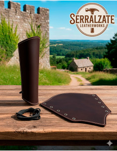 Bracciali da arciere Silvano in pelle scamosciata marrone...