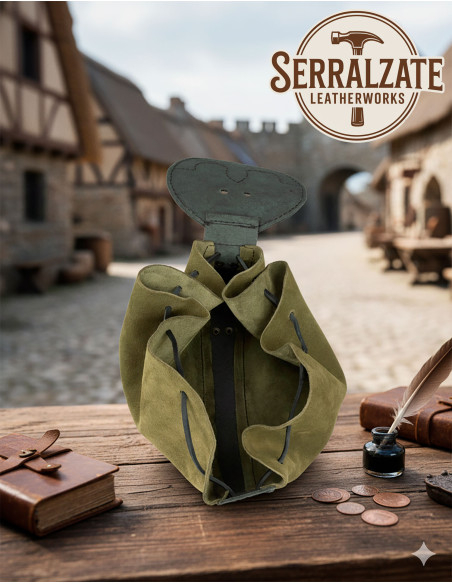 Borsa limosnera medieval in cuoio...