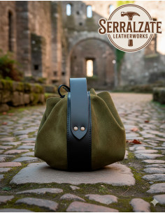 Borsa limosnera medieval in cuoio modello Celira, colore... 2