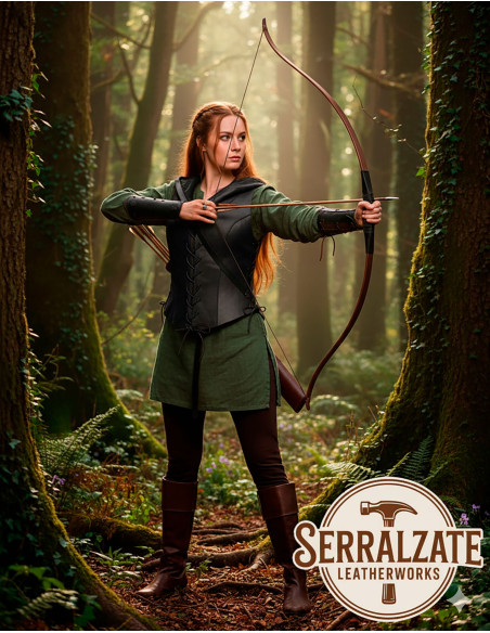 Gilet ombra medievale da donna in nero