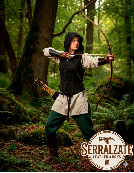 Gilet ombra medievale da donna in nero