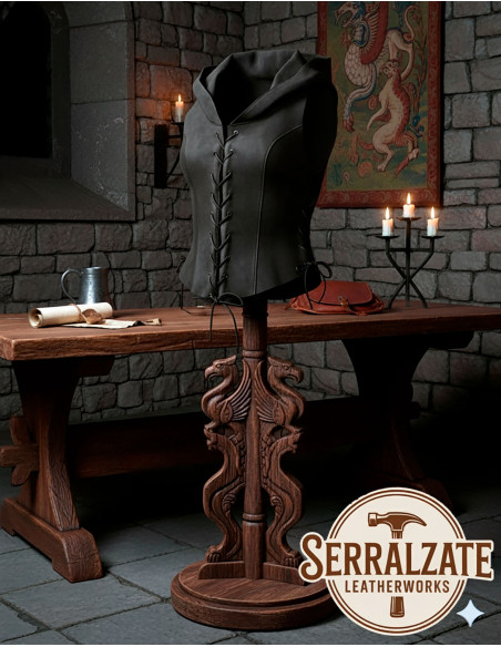 Gilet ombra medievale da donna in nero