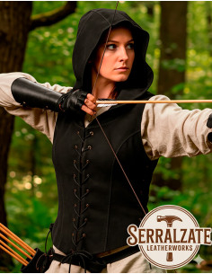 Gilet ombra medievale da donna in nero