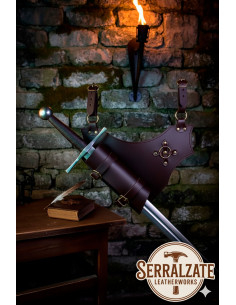 Tahalí in pelle per spade modello Fernando, marrone scuro 2