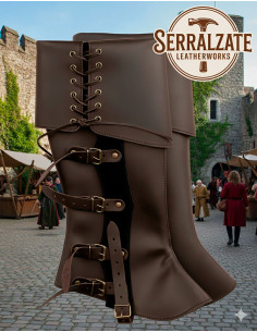 Polainas medievali Valerio marrone scuro, regolabili