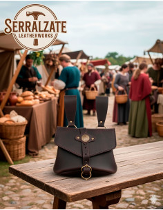 Borsa medievale Sancho in marrone scuro con nodi celtici