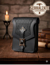 Borsa a tracolla medievale in pelle modello Jabardo, colore nero