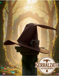 Cappello in pelle del Mago del Regno, colore marrone 2