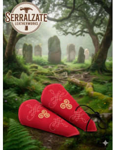 Bracciali da arciere in pelle scamosciata rossa, modello... 2