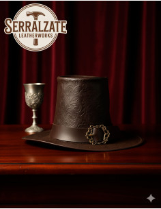 Cappello del mago oscuro in pelle Deluxe, colore marrone 2