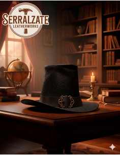 Cappello del mago oscuro in pelle Deluxe, colore nero