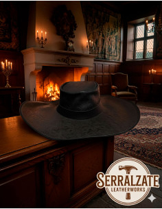 Cappello medievale in pelle Deluxe modello Alatriste,...