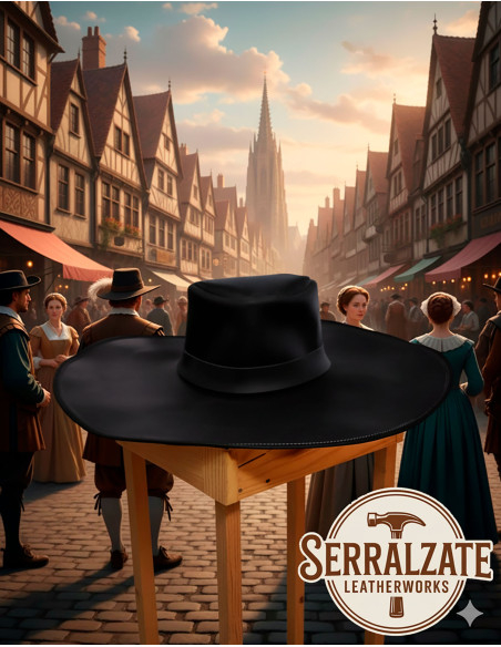 Cappello medieval in pelle modello...