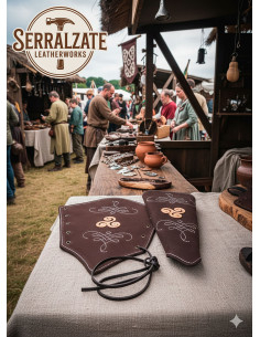 Bracciali da arciere in pelle scamosciata marrone scuro,...