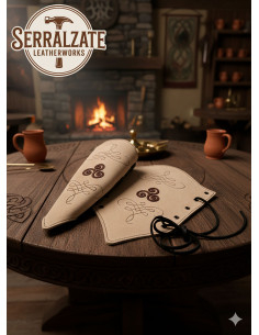 Bracciali da arciere in pelle scamosciata marrone chiaro,...