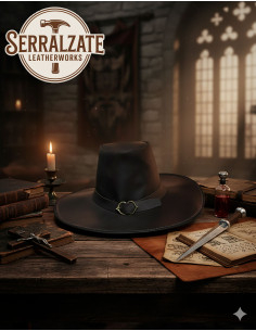 Cappello non ufficiale Van Helsing in pelle, colore marrone