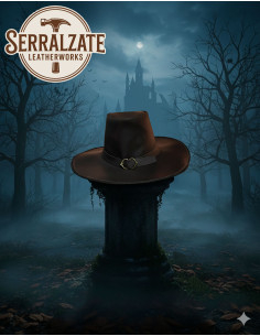 Cappello non ufficiale Van Helsing in pelle, colore marrone 2