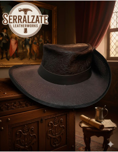 Cappello medievale in cuoio Deluxe modello Fiandre,...