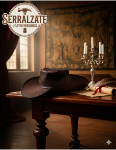 Cappello medievale in cuoio Deluxe modello Fiandre,... 2