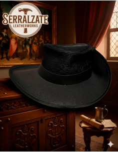 Cappello medievale in pelle Deluxe modello Fiandre,...