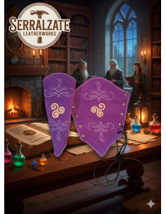 Bracciali da arciere in pelle scamosciata viola, modello... 2