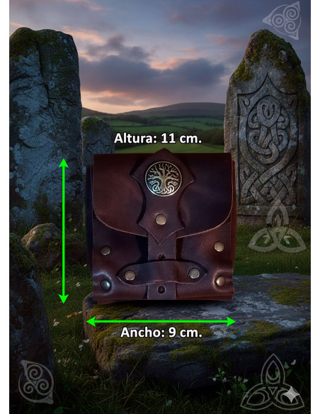 Borsa limosnera del Druido in marrone...