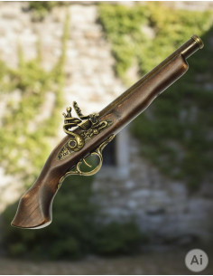 Antica pistola lunga a pietra focaia