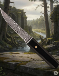 Coltello da avventura sportivo Albainox lama damasco (22...