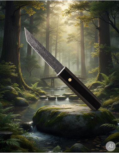Coltello da avventura Albainox lama damasco sia in damasco (21,50 cm).