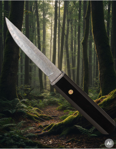 Coltello da avventura Albainox lama damasco lucido (21,50 cm).