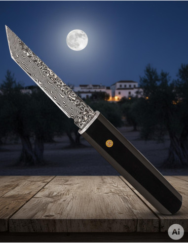 Coltello da avventura Albainox lama Tanto in Damasco (21,50 cm.)