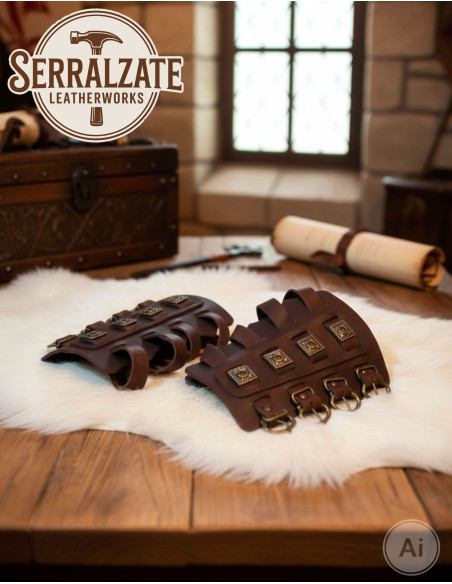 Bracciali vichinghi Aslaug in marrone...