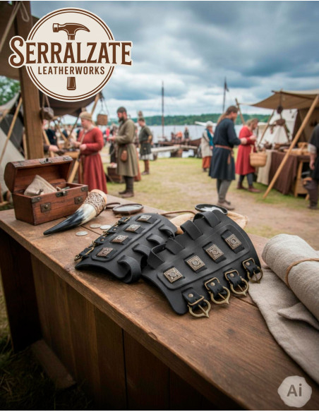 Bracciali vichinghi Aslaug in nero