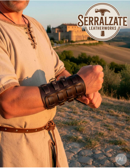 Bracciali vichinghi Gunnar in pelle...