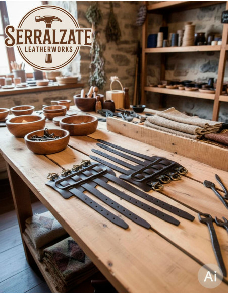 Bracciali vichinghi Gunnar in pelle...