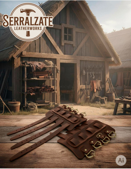 Bracciali vichinghi Gunnar in pelle...