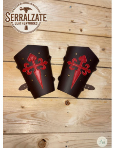 Braccialetti templari Croce di Santiago in marrone 2