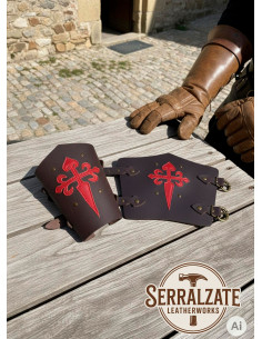 Braccialetti templari Croce di Santiago in marrone