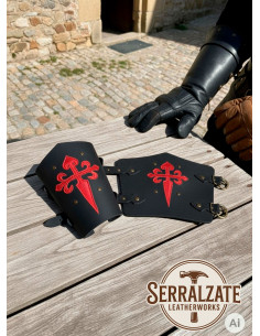 Braccialetti templari Croce di Santiago in nero