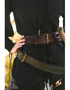 Cintura da pirata in pelle modello Hunter, colore nero 2