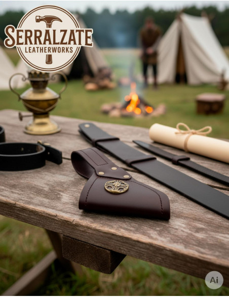 Tahalì medievale in pelle per...