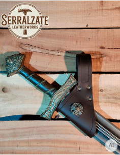 Tahalì medievale in pelle per appender la spada, marrone